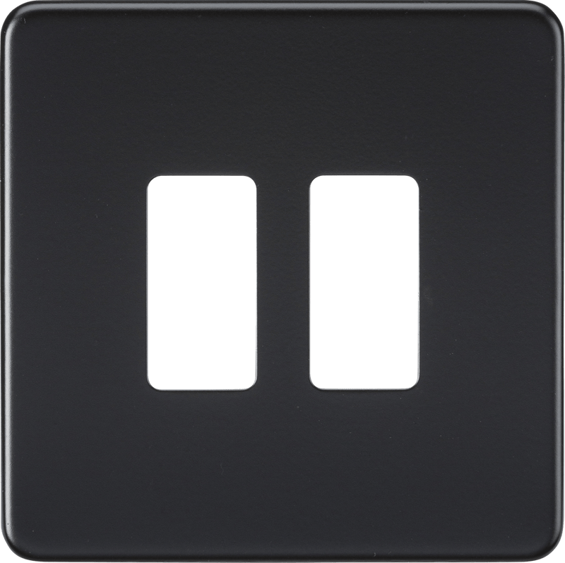 Knightsbridge MLA GDSF002MB Screwless 2G grid faceplate - matt black - Knightsbridge MLA - Falcon Electrical UK