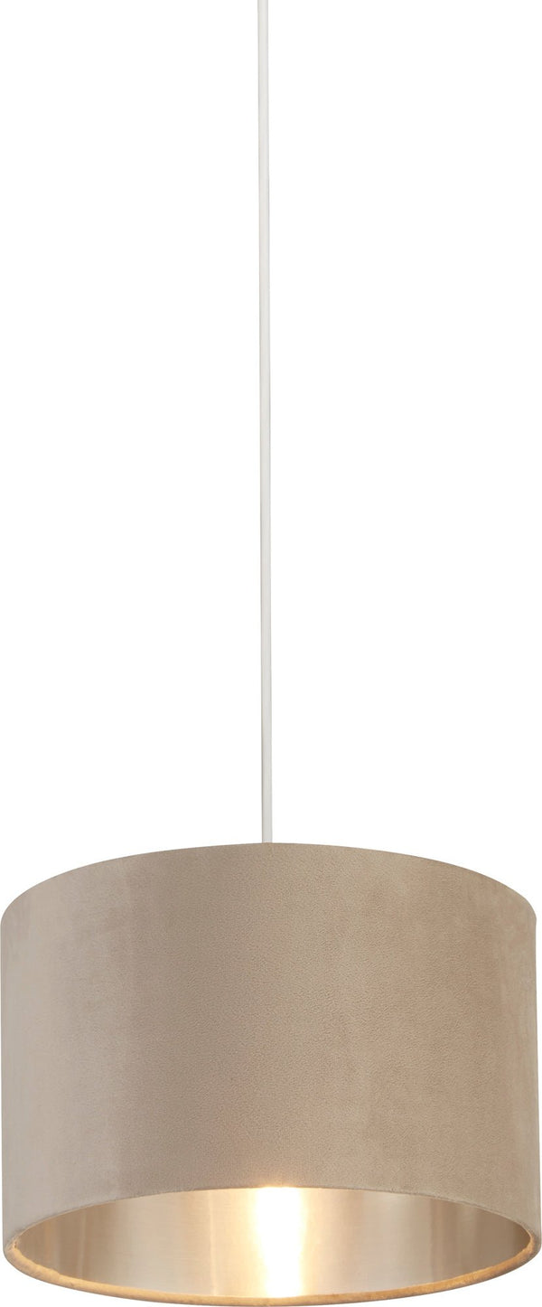 Searchlight 21027TA Drum Shade - Taupe Velvet with Silver Inner Dia.28cm - Searchlight - Falcon Electrical UK