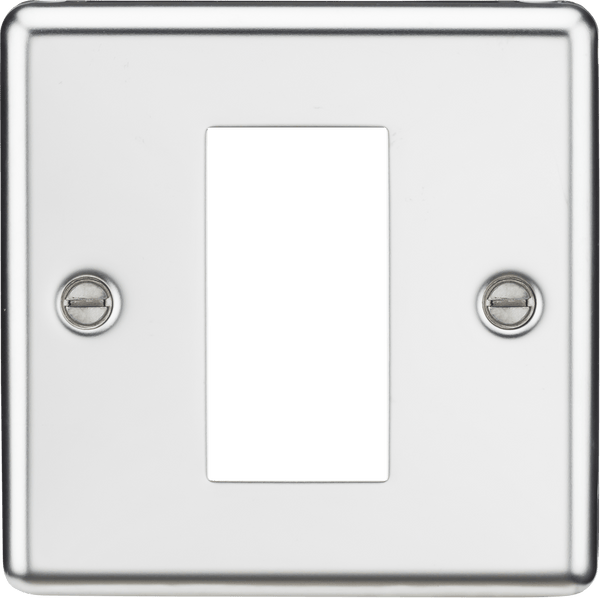 Knightsbridge MLA CL1GPC 1G Modular Faceplate - Rounded Edge Polished Chrome - Knightsbridge MLA - Falcon Electrical UK