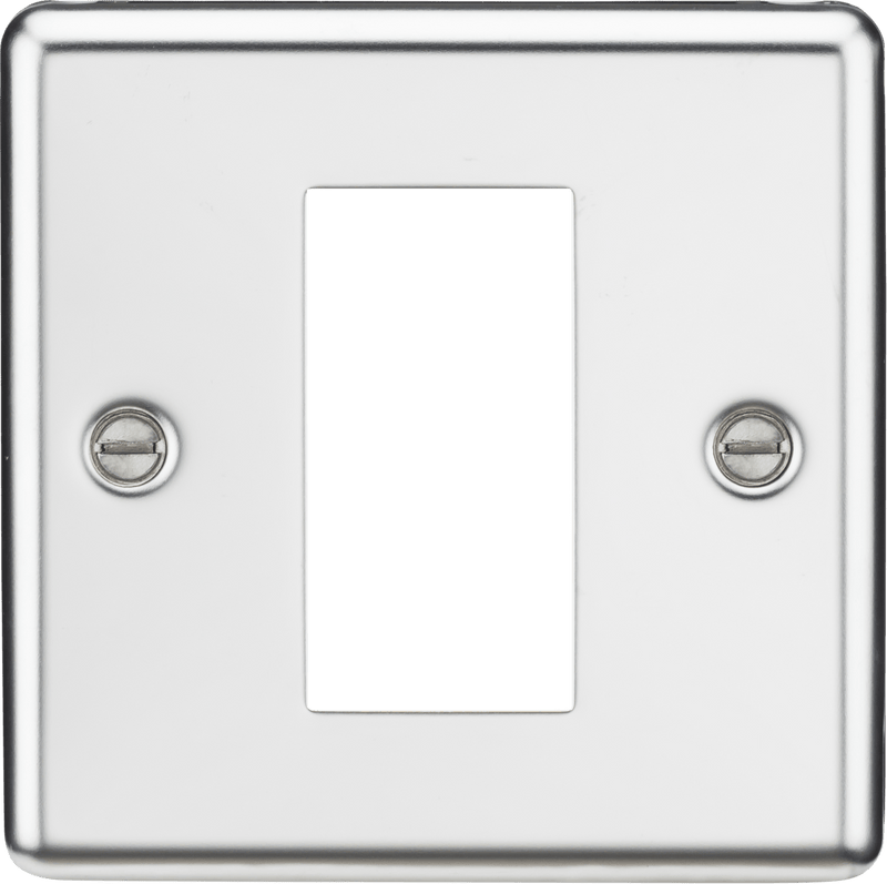 Knightsbridge MLA CL1GPC 1G Modular Faceplate - Rounded Edge Polished Chrome - Knightsbridge MLA - Falcon Electrical UK