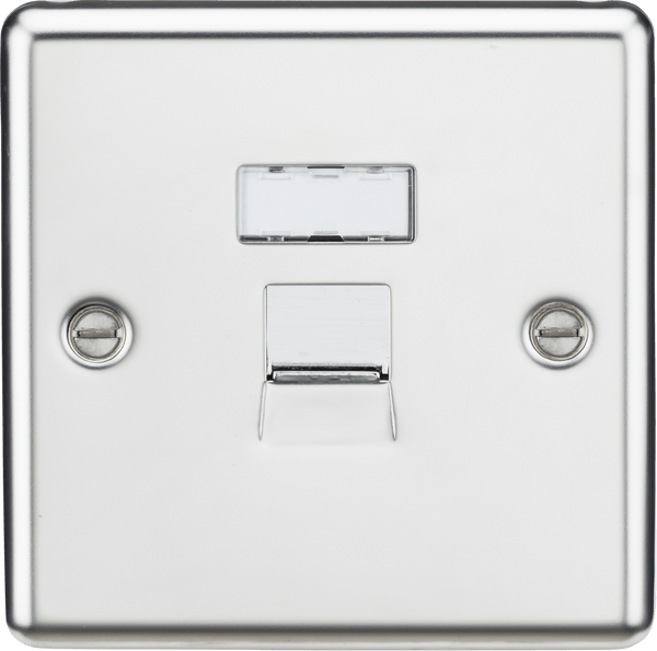 Knightsbridge MLA CL45PC RJ45 Network Outlet - Rounded Edge Polished Chrome - Knightsbridge MLA - Falcon Electrical UK