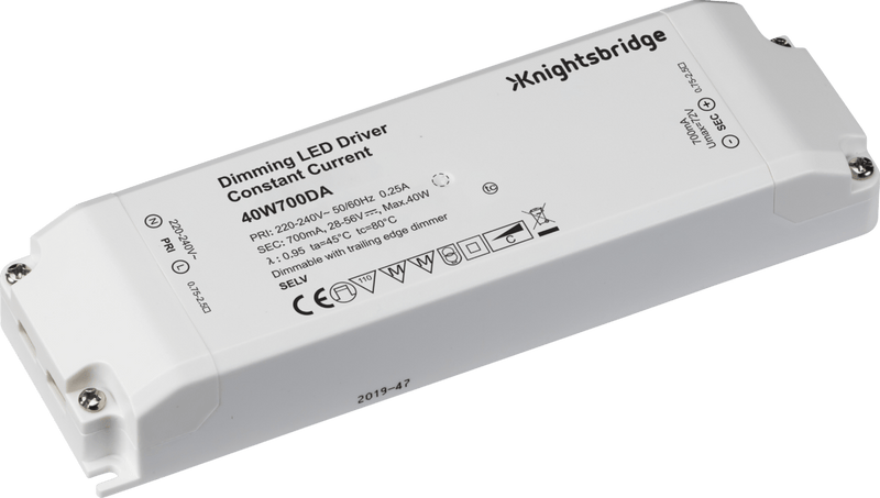 Knightsbridge MLA 40W700DA IP20 700mA 40W LED Dimmable Driver - Constant Current - Knightsbridge MLA - Falcon Electrical UK