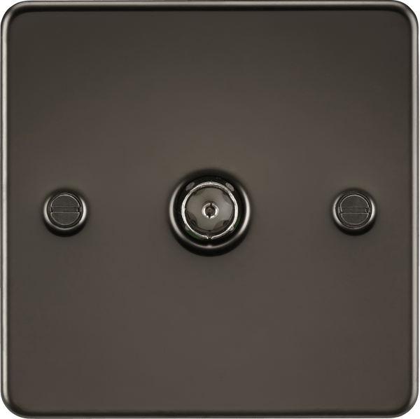 Knightsbridge MLA FP0100GM Flat Plate 1G TV Outlet (non-isolated) - Gunmetal - Knightsbridge MLA - Falcon Electrical UK