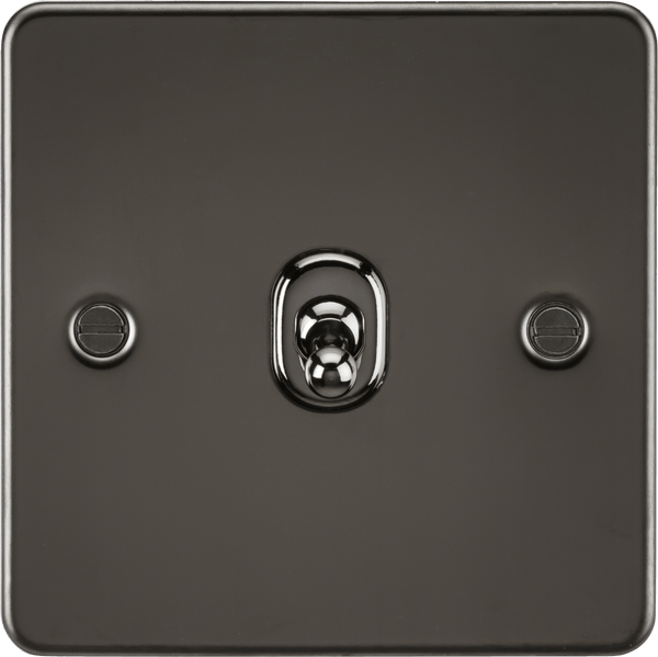 Knightsbridge MLA FP12TOGGM Flat Plate 10AX 1G Intermediate Toggle Switch - Gunmetal - Knightsbridge MLA - Falcon Electrical UK