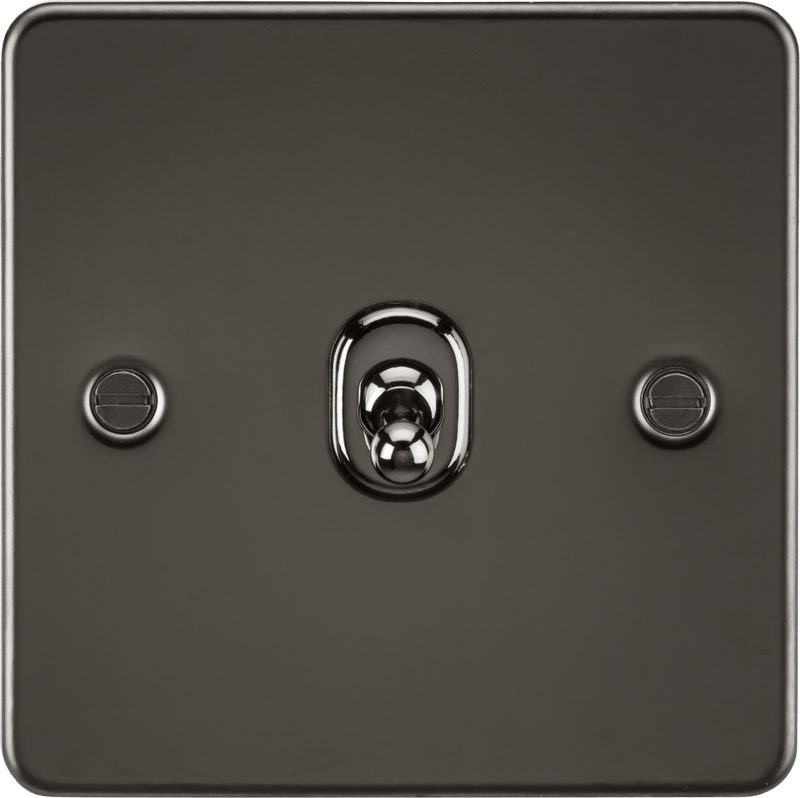 Knightsbridge MLA FP12TOGGM Flat Plate 10AX 1G Intermediate Toggle Switch - Gunmetal - Knightsbridge MLA - Falcon Electrical UK