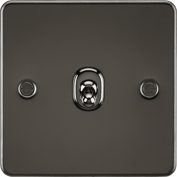 Knightsbridge MLA FP1TOGGM Flat Plate 10AX 1G 2 Way Toggle Switch - Gunmetal - Knightsbridge MLA - Falcon Electrical UK