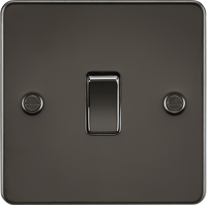 Knightsbridge MLA FP2000GM Flat Plate 10AX 1G 2 Way Switch - Gunmetal - Knightsbridge MLA - Falcon Electrical UK