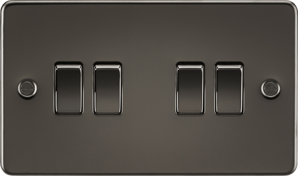 Knightsbridge MLA FP4100GM Flat Plate 10AX 4G 2-way switch - gunmetal - Knightsbridge MLA - Falcon Electrical UK