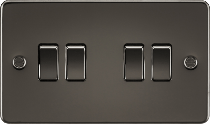 Knightsbridge MLA FP4100GM Flat Plate 10AX 4G 2-way switch - gunmetal - Knightsbridge MLA - Falcon Electrical UK