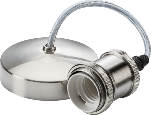 Knightsbridge MLA 8271BC 6" E27 Vintage Pendant Set - Brushed Chrome - Knightsbridge MLA - Falcon Electrical UK