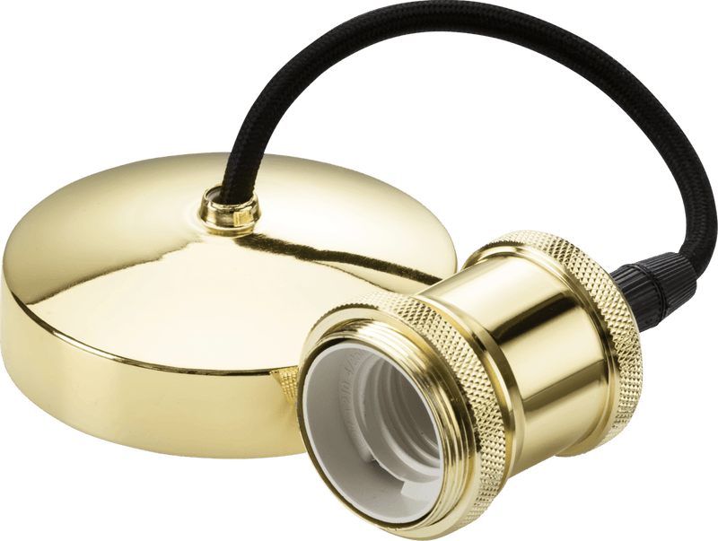 Knightsbridge MLA 8271PB 6" E27 Vintage Pendant Set - Polished Brass - Knightsbridge MLA - Falcon Electrical UK