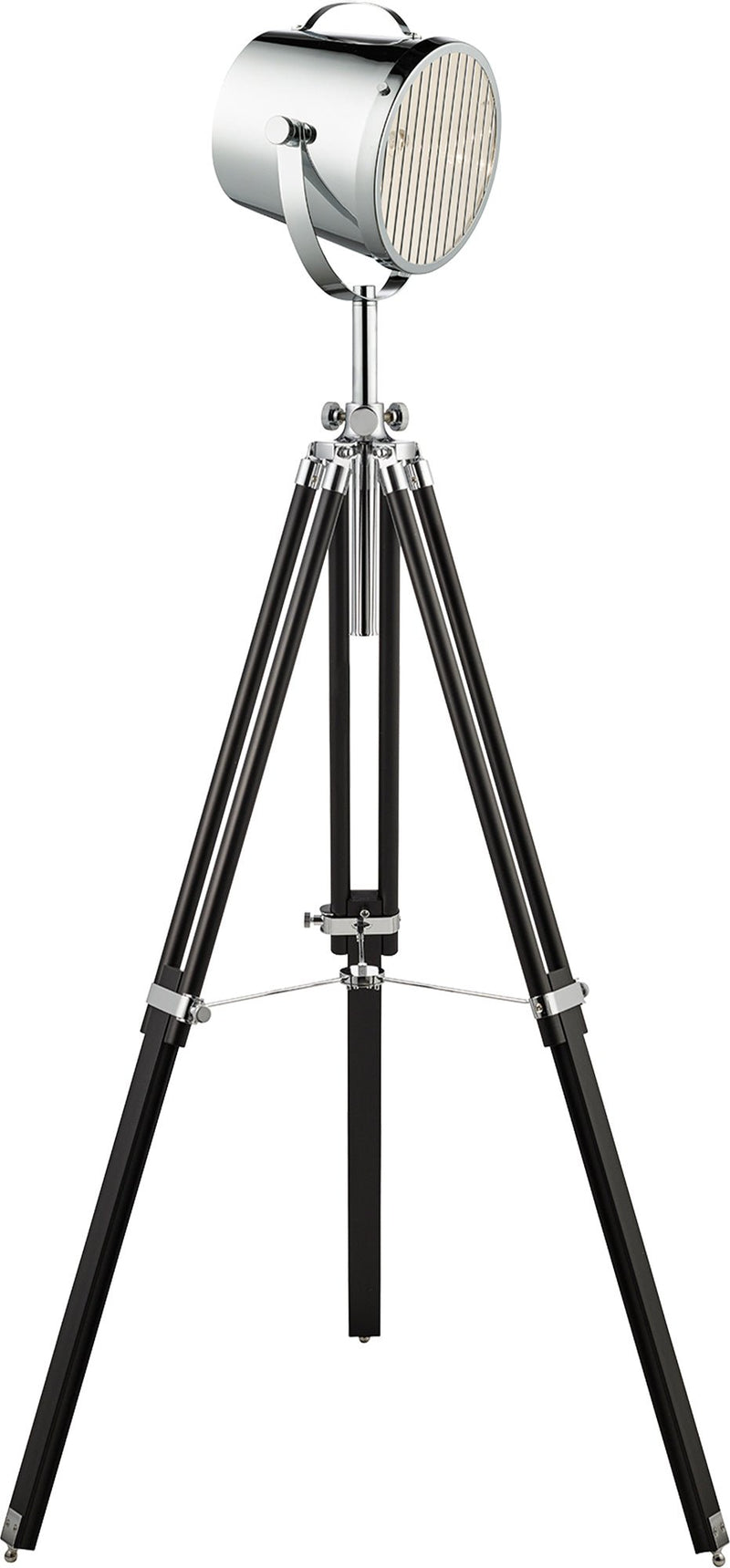 Searchlight 3013 Studio Adjustable Floor Lamp - Black & Chrome Shade - Searchlight - Falcon Electrical UK