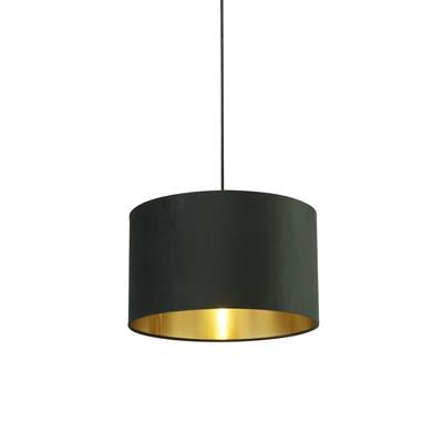 Searchlight 31040GR Drum Shade - Green Velvet with Gold Inner - Searchlight - Falcon Electrical UK