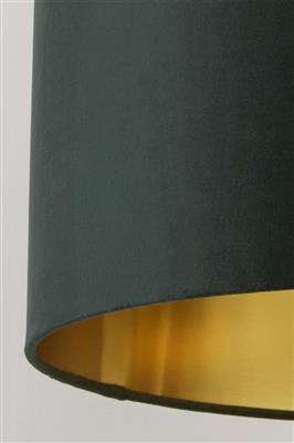 Searchlight 31040GR Drum Shade - Green Velvet with Gold Inner - Searchlight - Falcon Electrical UK