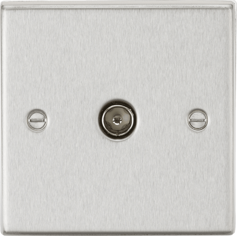 Knightsbridge MLA CS010BC TV Outlet (non-isolated) - Square Edge Brushed Chrome - Knightsbridge MLA - Falcon Electrical UK