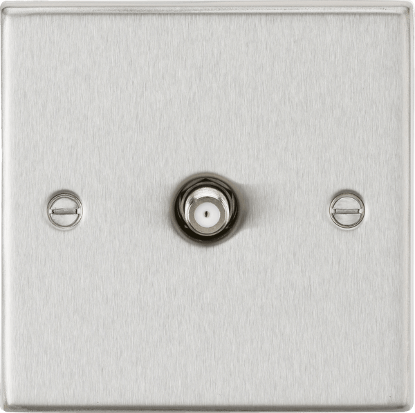 Knightsbridge MLA CS015BC SAT TV Outlet - Square Edge Brushed Chrome - Knightsbridge MLA - Falcon Electrical UK