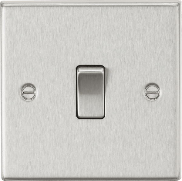 Knightsbridge MLA CS12BC 10AX 1G Intermediate Switch - Square Edge Brushed Chrome - Knightsbridge MLA - Falcon Electrical UK