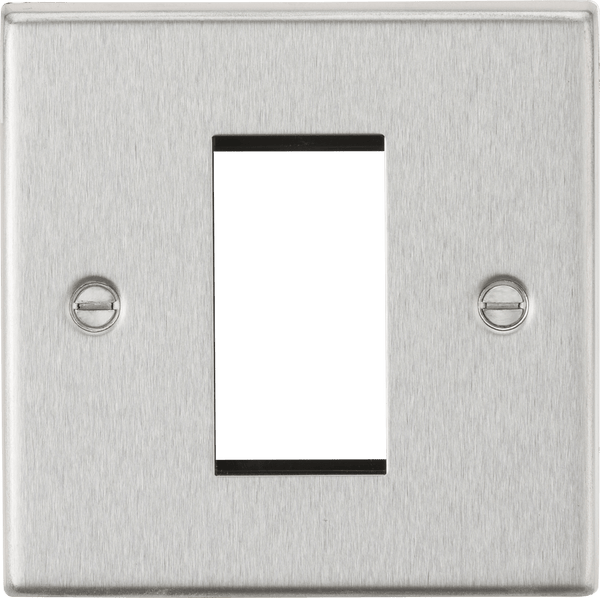 Knightsbridge MLA CS1GBC 1G Modular Faceplate - Square Edge Brushed Chrome - Knightsbridge MLA - Falcon Electrical UK