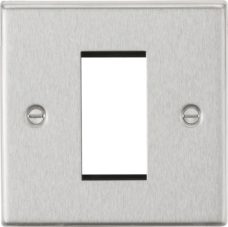 Knightsbridge MLA CS1GBC 1G Modular Faceplate - Square Edge Brushed Chrome - Knightsbridge MLA - Falcon Electrical UK