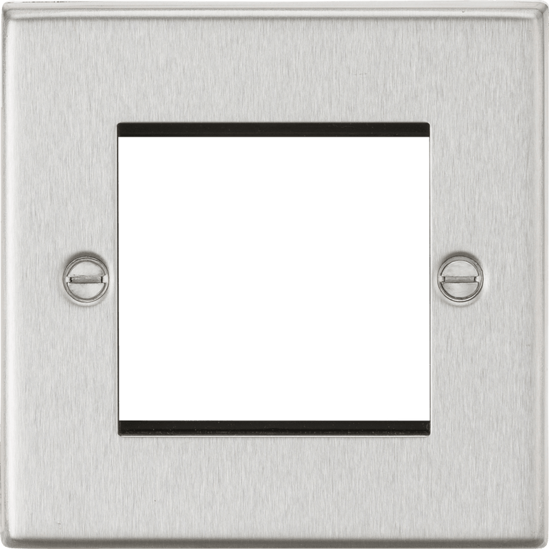 Knightsbridge MLA CS2GBC 2G Modular Faceplate - Square Edge Brushed Chrome - Knightsbridge MLA - Falcon Electrical UK