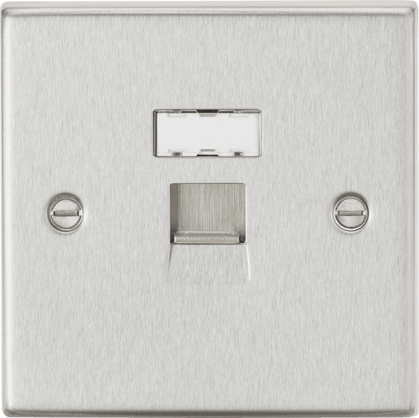 Knightsbridge MLA CS45BC RJ45 Network Outlet - Square Edge Brushed Chrome - Knightsbridge MLA - Falcon Electrical UK