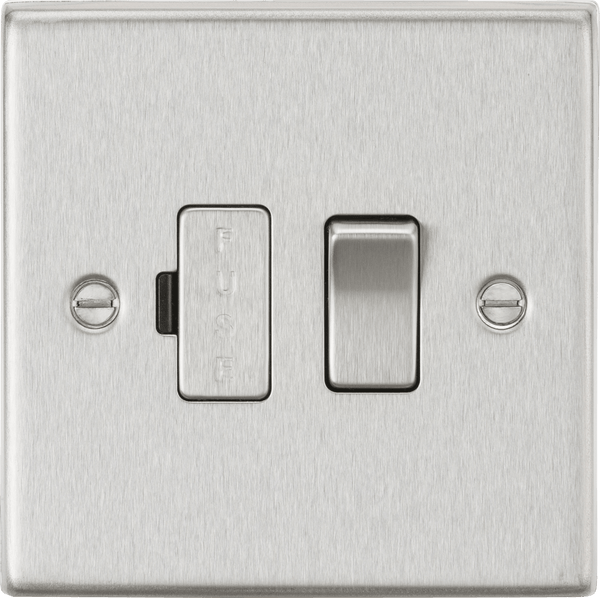 Knightsbridge MLA CS63BC 13A Switched Fused Spur Unit - Square Edge Brushed Chrome - Knightsbridge MLA - Falcon Electrical UK