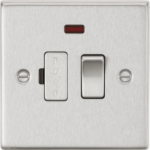 Knightsbridge MLA CS63NBC 13A Switched Fused Spur Unit with Neon - Square Edge Brushed Chrome - Knightsbridge MLA - Falcon Electrical UK