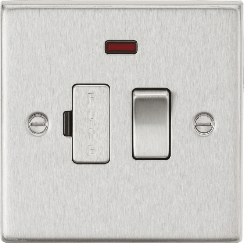 Knightsbridge MLA CS63NBC 13A Switched Fused Spur Unit with Neon - Square Edge Brushed Chrome - Knightsbridge MLA - Falcon Electrical UK