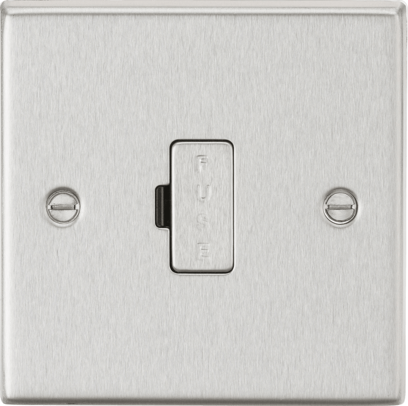 Knightsbridge MLA CS6BC 13A Fused Spur Unit - Square Edge Brushed Chrome - Knightsbridge MLA - Falcon Electrical UK