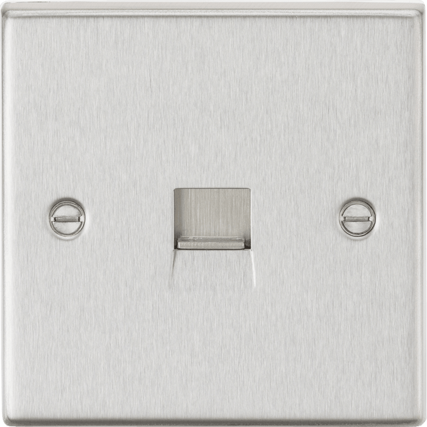 Knightsbridge MLA CS74BC Telephone Extension Outlet - Square Edge Brushed Chrome - Knightsbridge MLA - Falcon Electrical UK