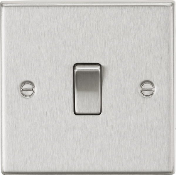 Knightsbridge MLA CS834BC 20A 1G DP Switch - Square Edge Brushed Chrome - Knightsbridge MLA - Falcon Electrical UK