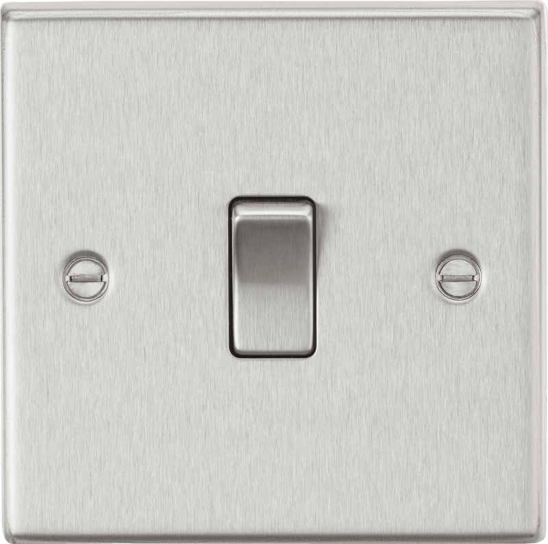 Knightsbridge MLA CS834BC 20A 1G DP Switch - Square Edge Brushed Chrome - Knightsbridge MLA - Falcon Electrical UK