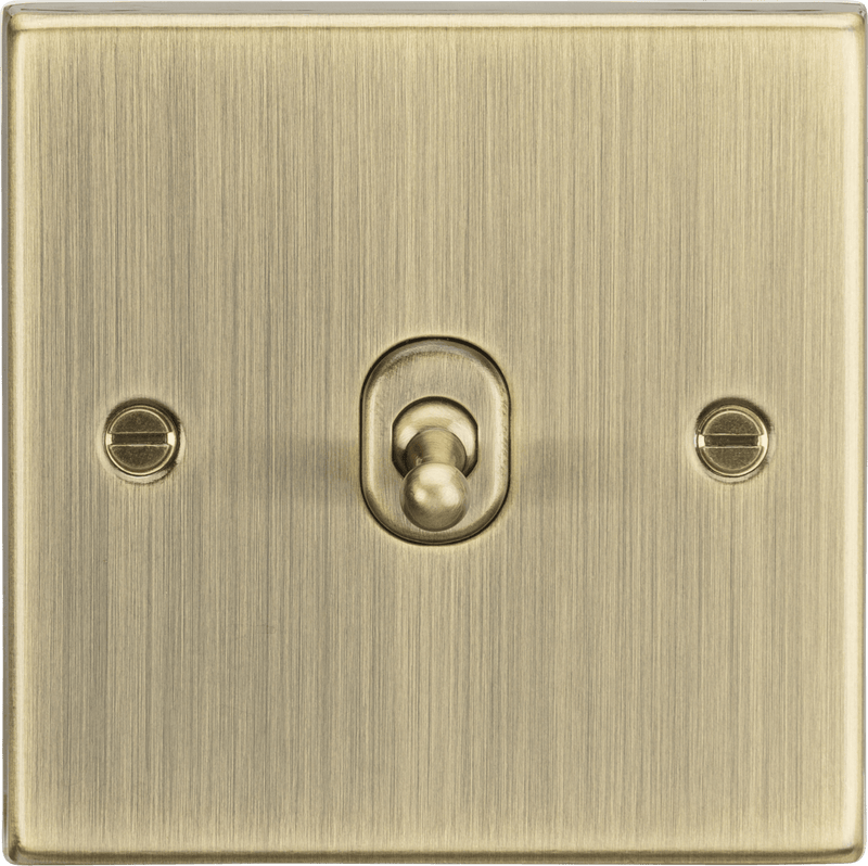 Knightsbridge MLA CSTOG12AB 10AX 1G Intermediate Toggle Switch - Square Edge Antique Brass - Knightsbridge MLA - Falcon Electrical UK