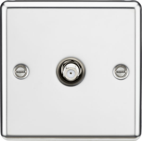 Knightsbridge MLA CL015PC SAT TV Outlet - Rounded Edge Polished Chrome - Knightsbridge MLA - Falcon Electrical UK