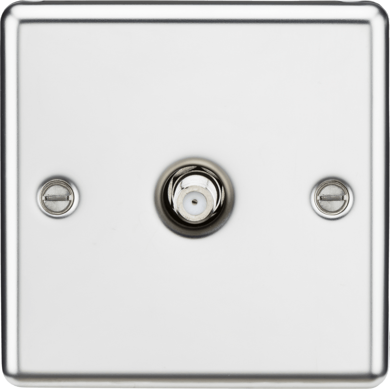 Knightsbridge MLA CL015PC SAT TV Outlet - Rounded Edge Polished Chrome - Knightsbridge MLA - Falcon Electrical UK