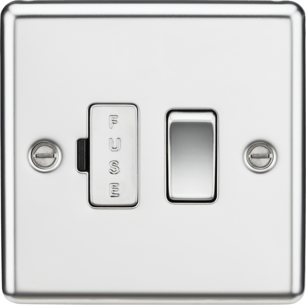 Knightsbridge MLA CL63PC 13A Switched Fused Spur Unit - Rounded Edge Polished Chrome - Knightsbridge MLA - Falcon Electrical UK