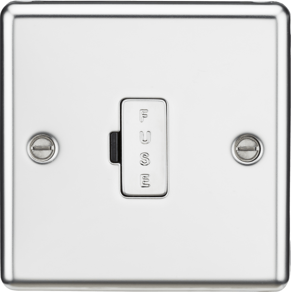 Knightsbridge MLA CL6PC 13A Fused Spur Unit - Rounded Edge Polished Chrome - Knightsbridge MLA - Falcon Electrical UK