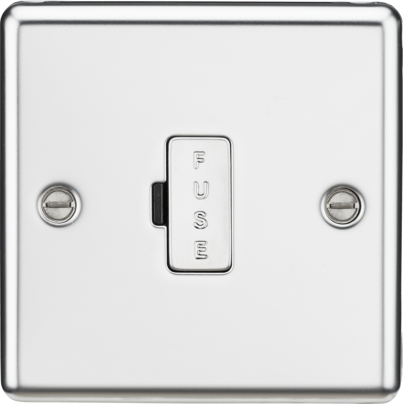 Knightsbridge MLA CL6PC 13A Fused Spur Unit - Rounded Edge Polished Chrome - Knightsbridge MLA - Falcon Electrical UK