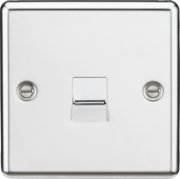 Knightsbridge MLA CL74PC Telephone Extension Outlet - Rounded Edge Polished Chrome - Knightsbridge MLA - Falcon Electrical UK