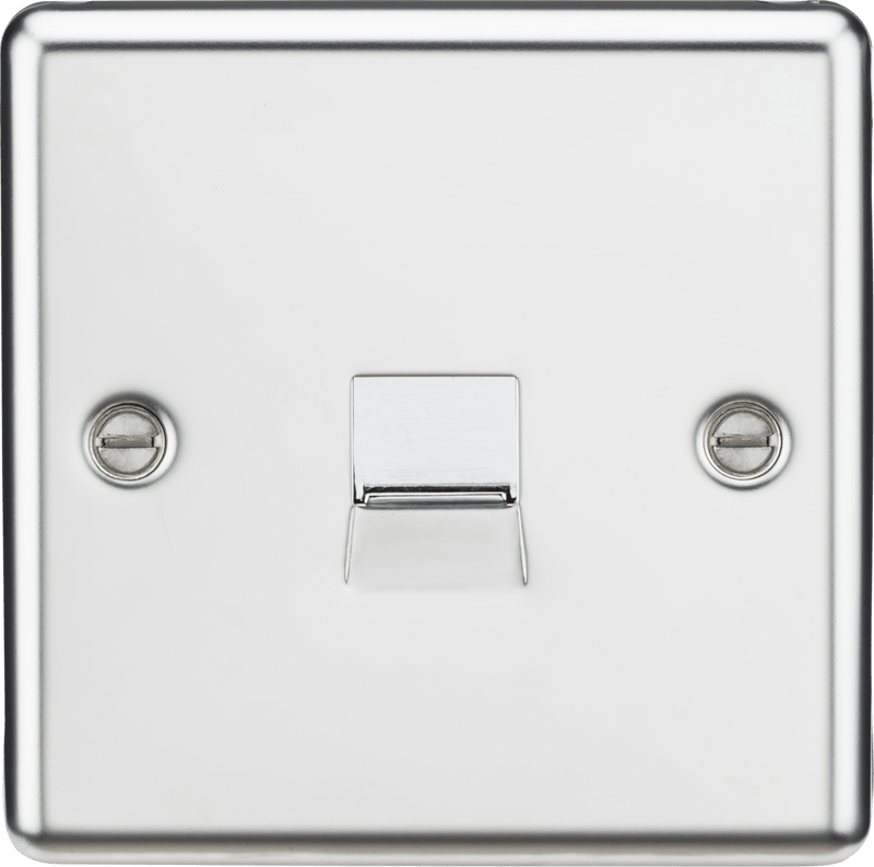 Knightsbridge MLA CL74PC Telephone Extension Outlet - Rounded Edge Polished Chrome - Knightsbridge MLA - Falcon Electrical UK