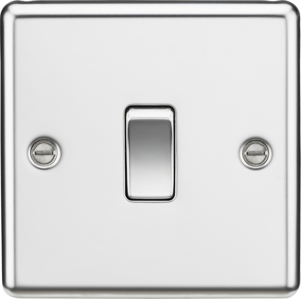 Knightsbridge MLA CL834PC 20A 1G DP Switch - Rounded Edge Polished Chrome - Knightsbridge MLA - Falcon Electrical UK