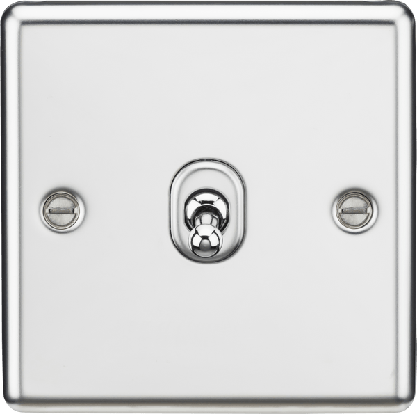 Knightsbridge MLA CLTOG1PC 10AX 1G 2 Way Toggle Switch - Rounded Polished Chrome Finish - Knightsbridge MLA - Falcon Electrical UK