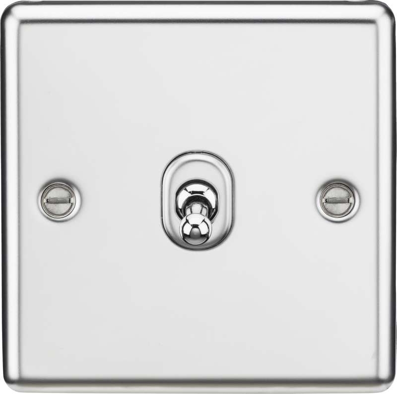 Knightsbridge MLA CLTOG1PC 10AX 1G 2 Way Toggle Switch - Rounded Polished Chrome Finish - Knightsbridge MLA - Falcon Electrical UK