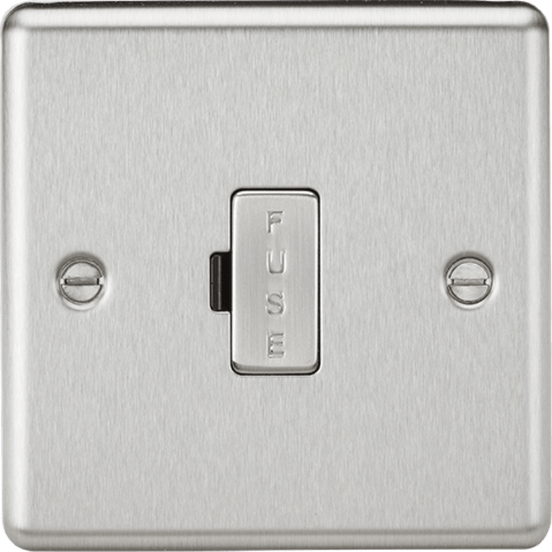 Knightsbridge MLA CL6BC 13A Fused Spur Unit - Rounded Edge Brushed Chrome - Knightsbridge MLA - Falcon Electrical UK