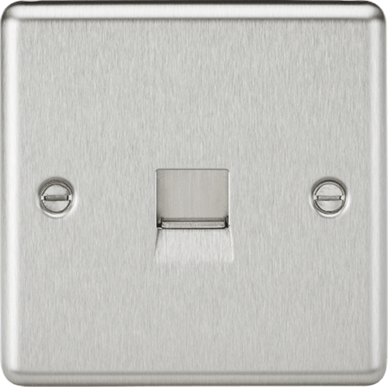 Knightsbridge MLA CL73BC Telephone Master Outlet - Rounded Edge Brushed Chrome - Knightsbridge MLA - Falcon Electrical UK