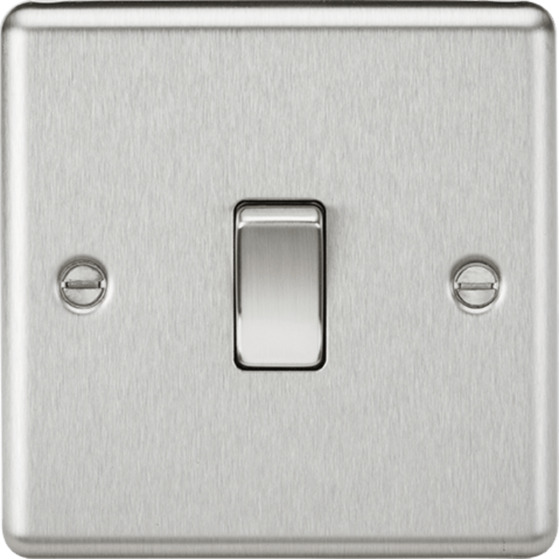 Knightsbridge MLA CL834BC 20A 1G DP Switch - Rounded Edge Brushed Chrome - Knightsbridge MLA - Falcon Electrical UK