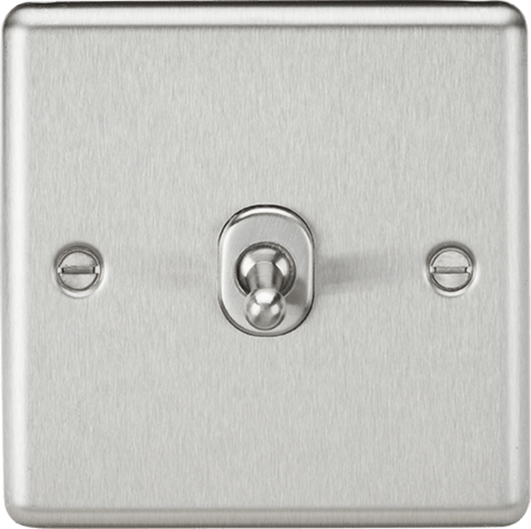 Knightsbridge MLA CLTOG12BC 10AX 1G Intermediate Toggle Switch - Rounded Edge Brushed Chrome - Knightsbridge MLA - Falcon Electrical UK