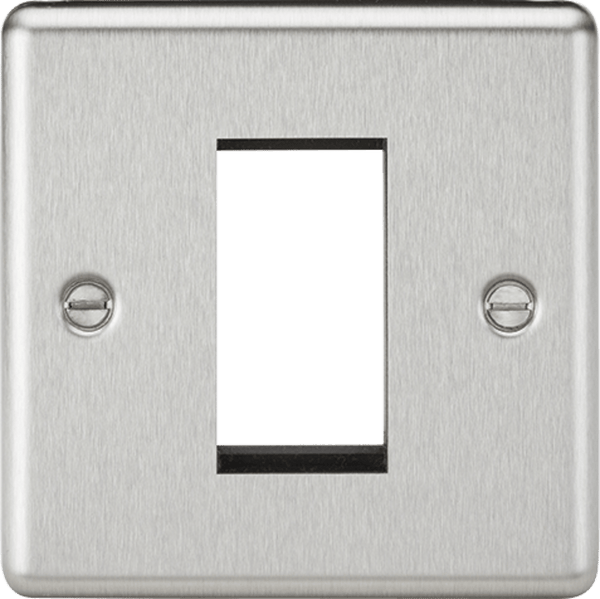 Knightsbridge MLA CL1GBC 1G Modular Faceplate - Rounded Edge Brushed Chrome - Knightsbridge MLA - Falcon Electrical UK