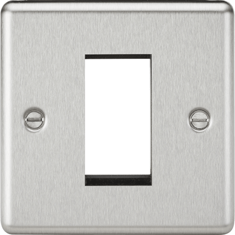 Knightsbridge MLA CL1GBC 1G Modular Faceplate - Rounded Edge Brushed Chrome - Knightsbridge MLA - Falcon Electrical UK