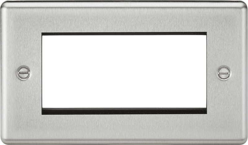 Knightsbridge MLA CL4GBC 4G Modular Faceplate - Rounded Edge Brushed Chrome - Knightsbridge MLA - Falcon Electrical UK